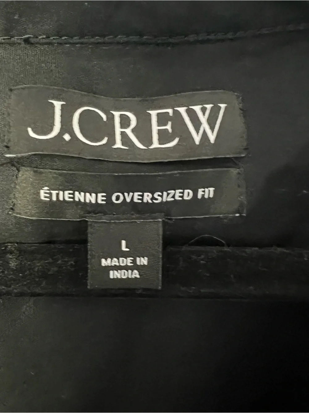 Women’s J Crew Etienne Oversized Fit Black Button Up
